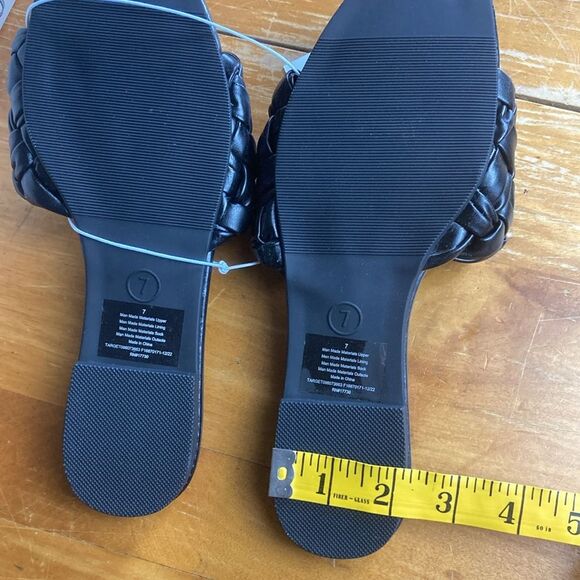 A New Day Target NWT Black Carissa Sandals Braided Memory Foam Slides Sz 7 - Picture 5 of 9